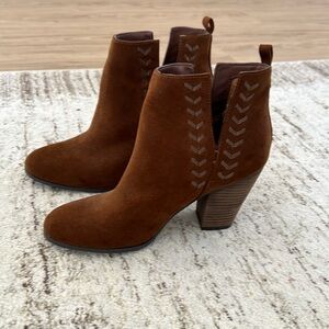 Brown Suede Western Booties